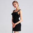 Backless Sleeveless Slim Short Skirt Black Dress Dress