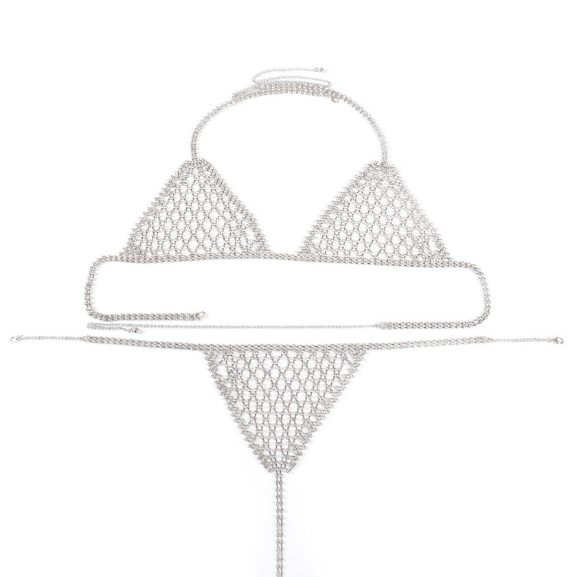 Personalized Beach Party Sexy Bikini Rhinestone Underwear Body Chains Women