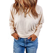 Solid Color Pullover Long Sleeve Top For Women