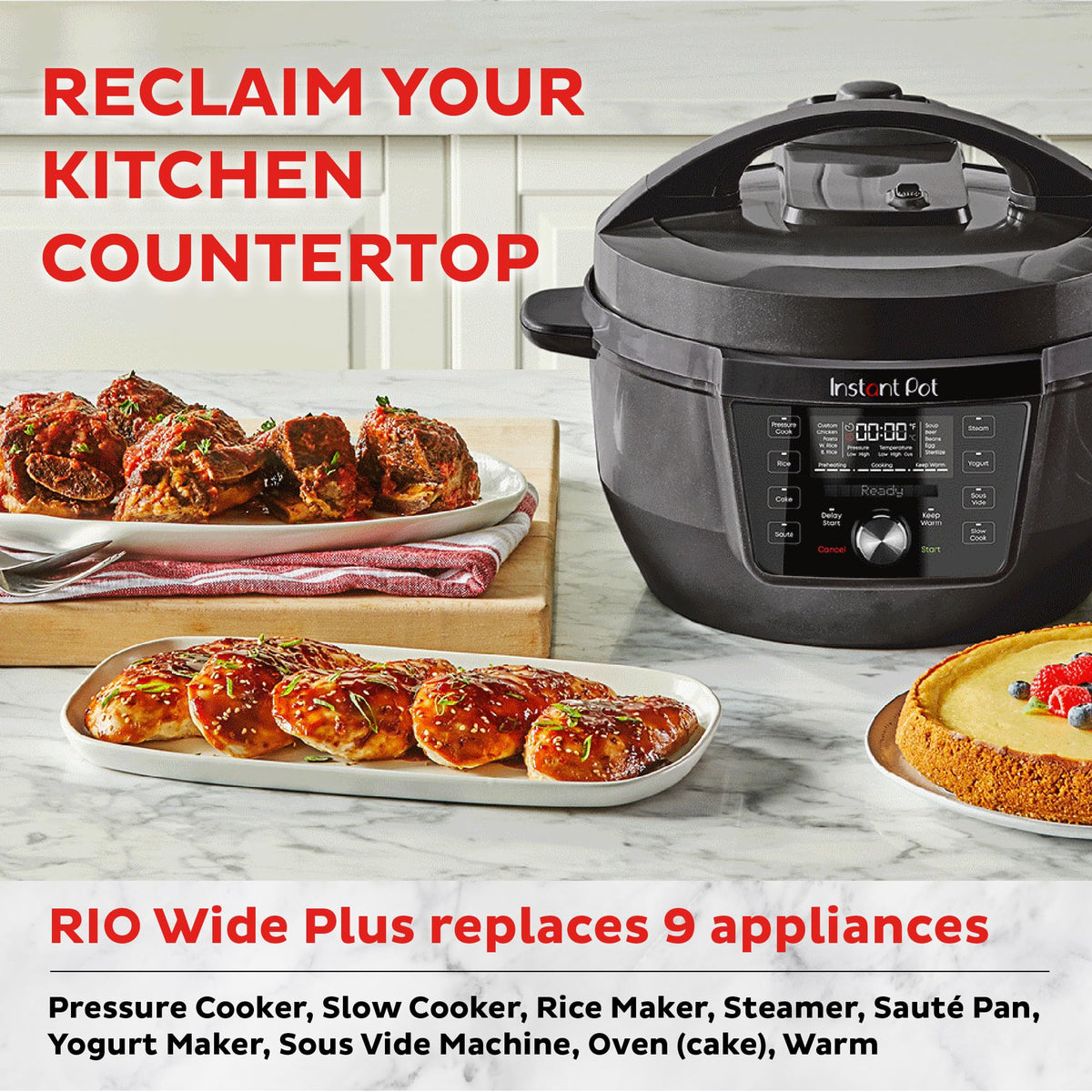 Instant Pot Pro 8 Qt 10-in-1 Electric Pressure Cooker, Black