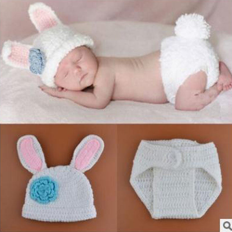 Wool knitted baby photo dress