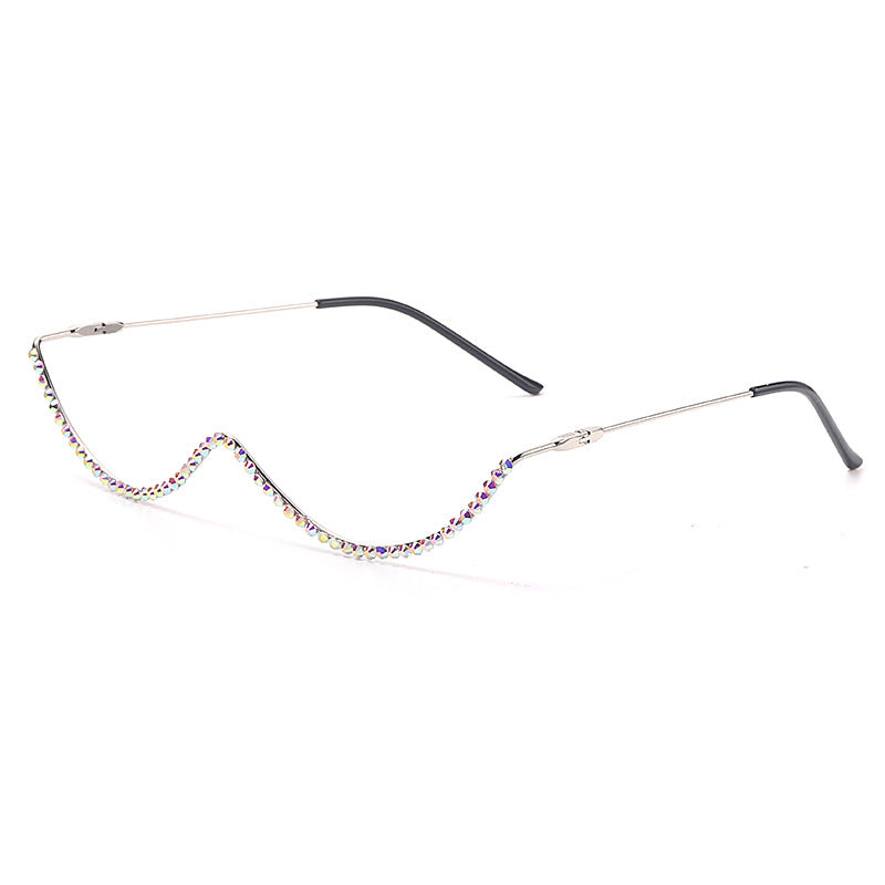 Diamond Semicircle Lensless Sunglasses Frame