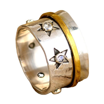 Star Moonstone Rotatable Metal Alloy Finger Fidget Spinner For Men