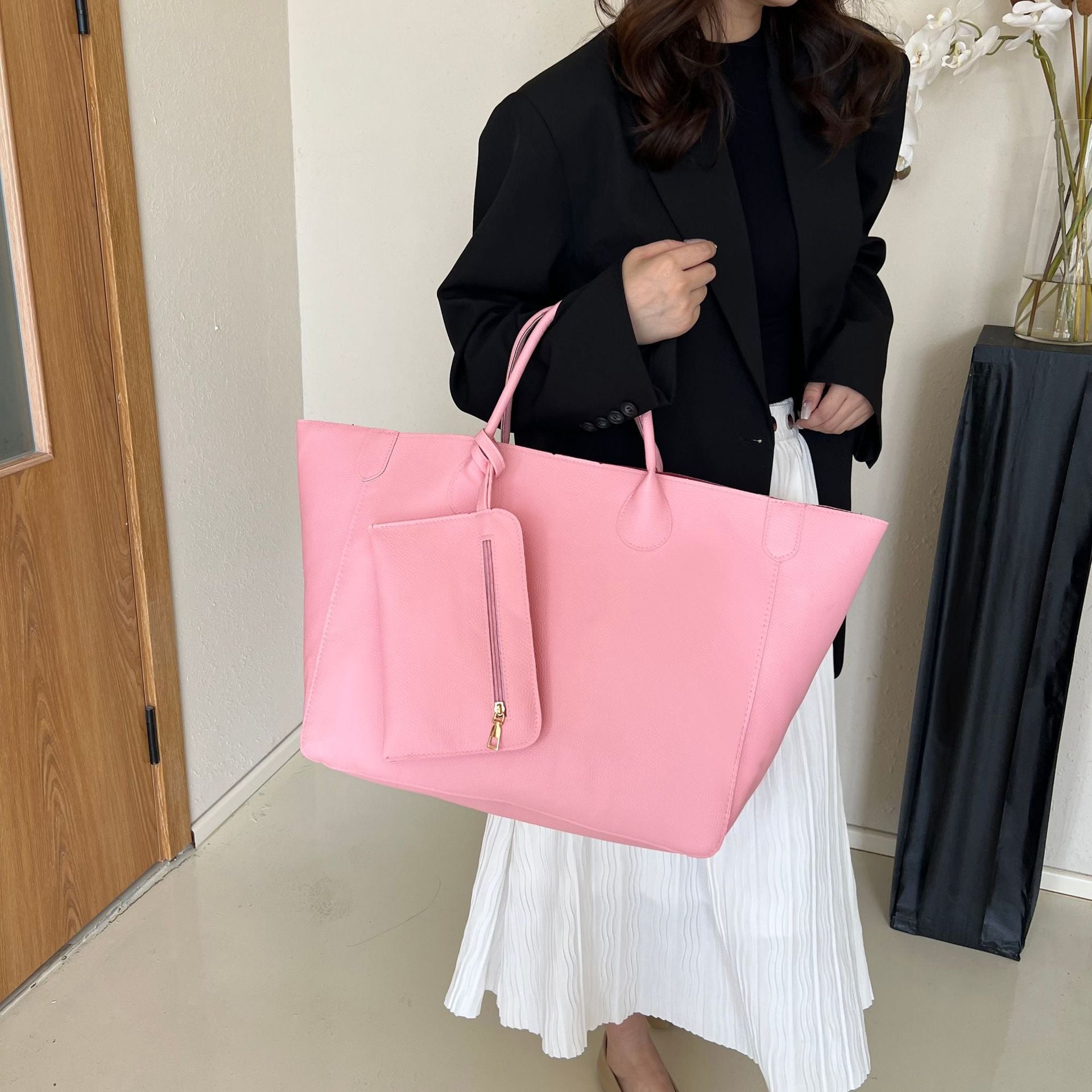 New Genuine Leather Simple And Personalized Tote Mother Handheld Women's Bag