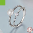 Silver Ziyun Original Design Double Layer Natural Freshwater Pearl Ring S925 Sterling Silver Stacked Entry Lux Elegant Ring Shank
