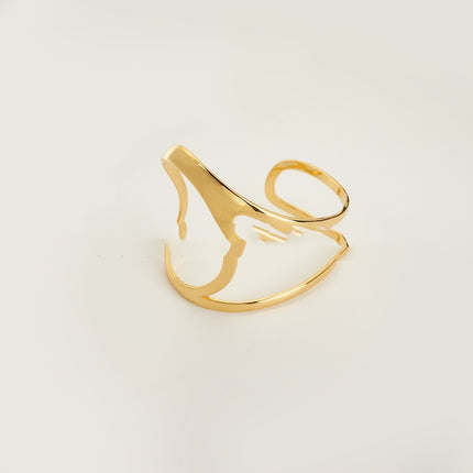 18K Gold Plating Brass Geometric Hollow Line Palm Bracelet