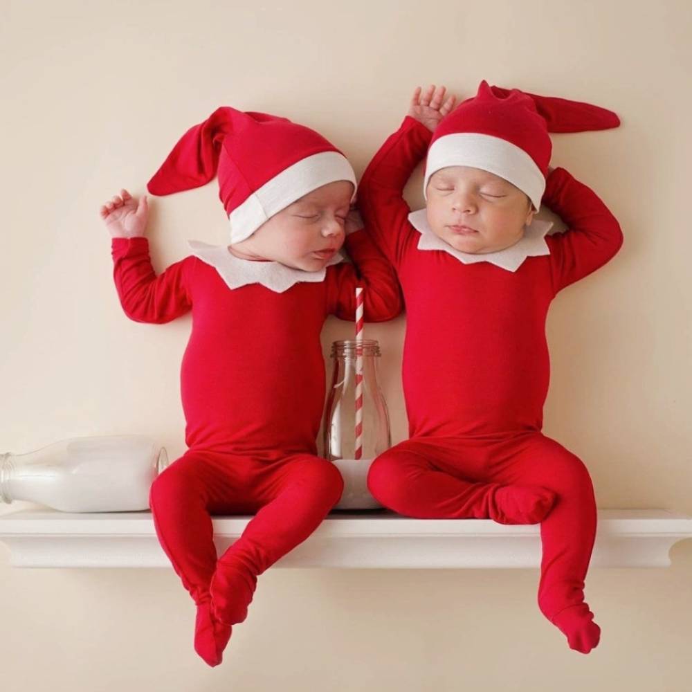 Christmas Theme Red Romper Photography Suit