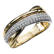 Women's Delicate Geometric Line Micro Inlaid Zircon Color Separation Ring