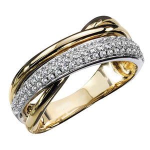 Women's Delicate Geometric Line Micro Inlaid Zircon Color Separation Ring