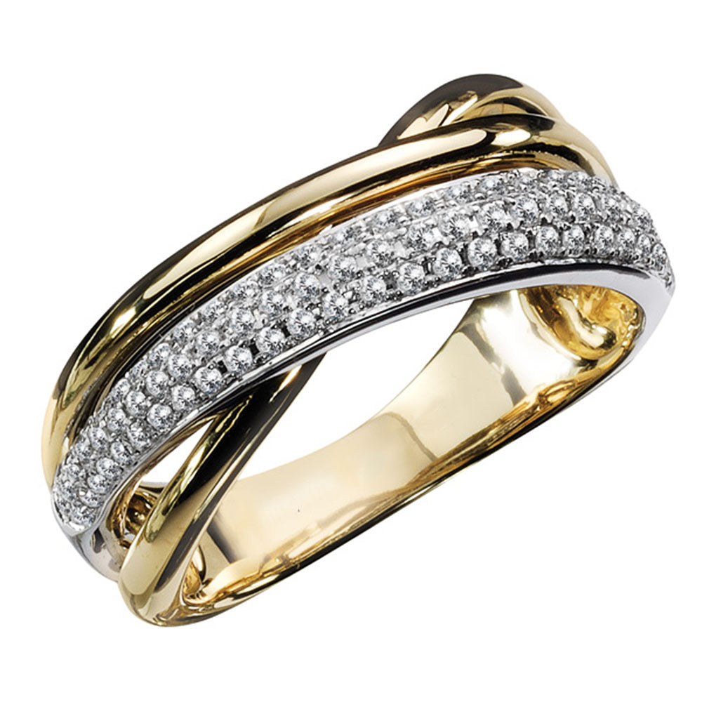 Women's Delicate Geometric Line Micro Inlaid Zircon Color Separation Ring