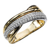 Women's Delicate Geometric Line Micro Inlaid Zircon Color Separation Ring