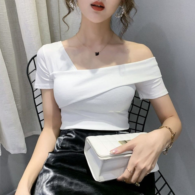 Summer Korean Slim Short Sleeve T-shirt Women