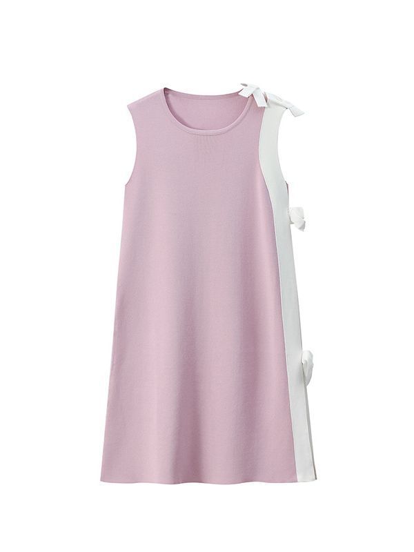 Ice Silk Knitted Dress Classic Style Sleeveless