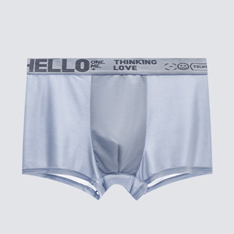 Popular HELLO Ice Silk Men's Underwear Youth Boxer