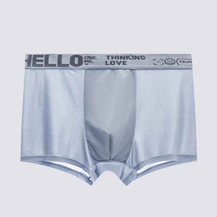 Popular HELLO Ice Silk Men's Underwear Youth Boxer
