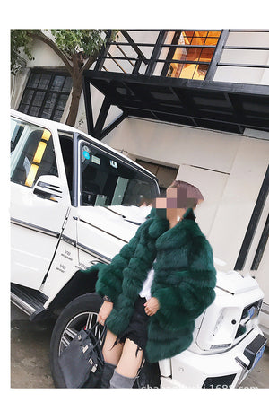 New Haining Fur Coat Women  Winter Mid Length