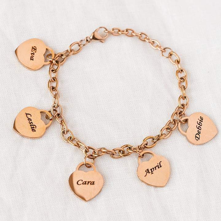 Stainless Steel Engraved DIY Heart Bracelet