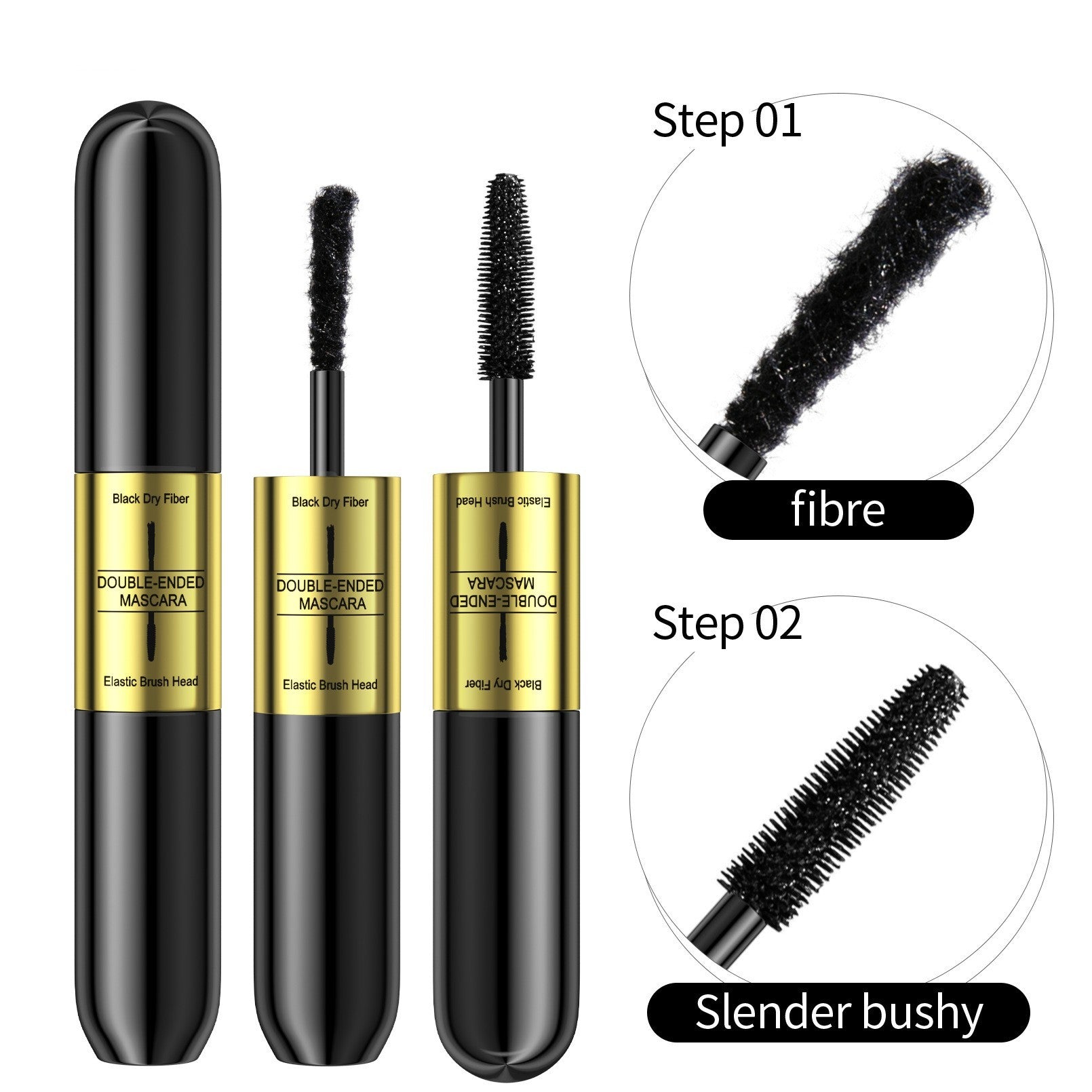 Double-headed Two-in-one Fiber Grafting Mascara Waterproof Thick