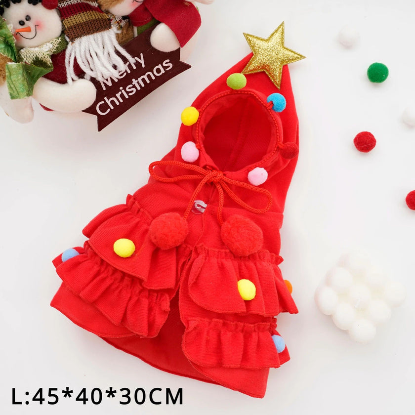 Christmas Pet Clothes Two Color Cloak Pet Cloak Shawl Dog Transfiguration