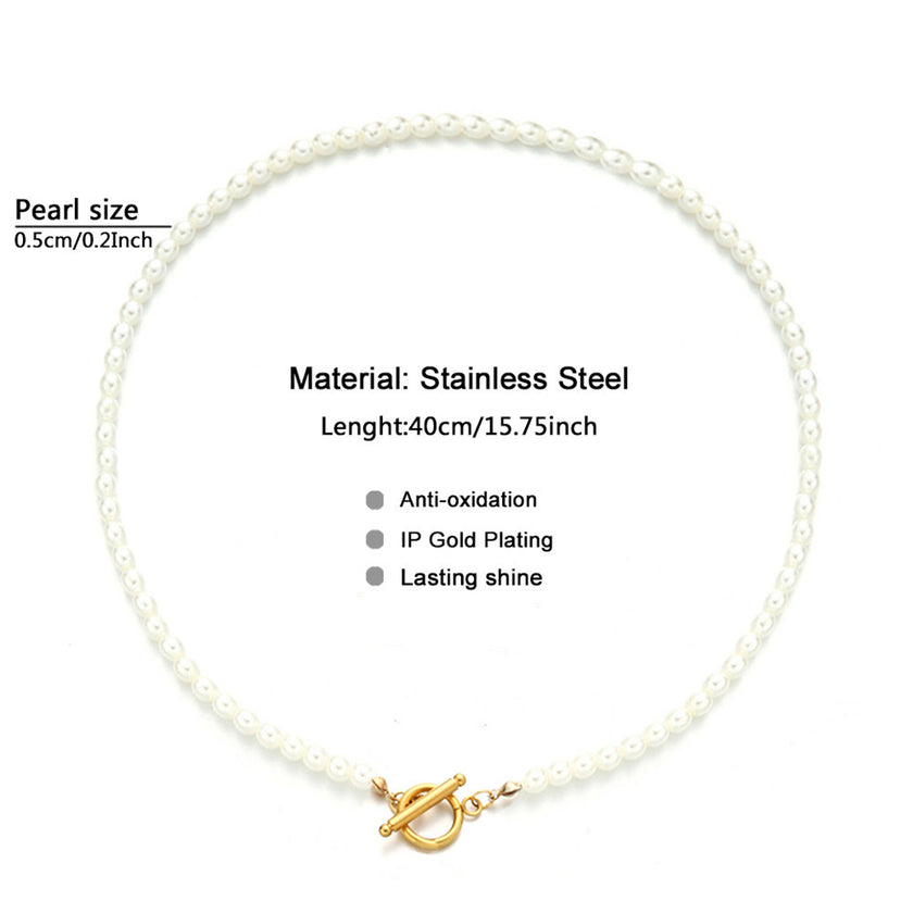 Pearl Chain Bracelet And Necklace Set