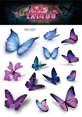 Waterproof Glitter Butterfly Tattoo Stick Gradient Tattoo