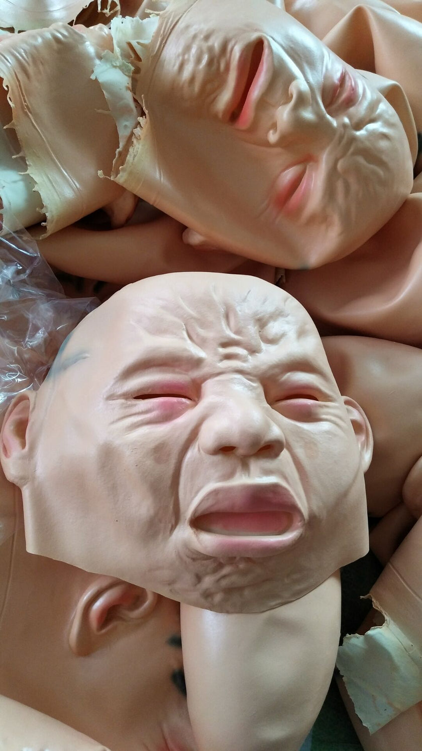 Crying face mask latex headgear
