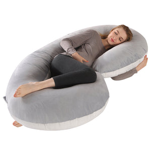 Crystal Velvet C-type Pregnancy Pillow For Sleeping On The Side