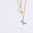 Simple Butterfly Pendant Necklace Sweater Chain