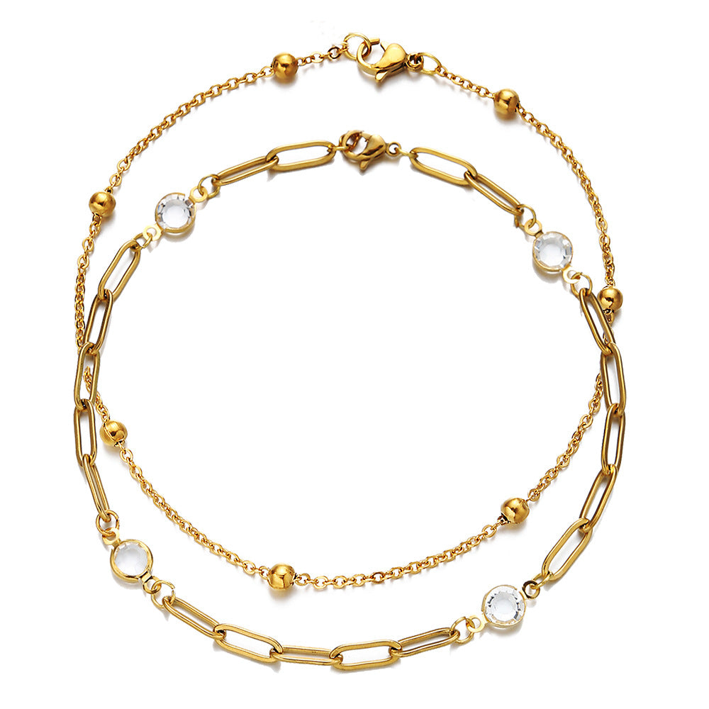 Stylish Beach Baita Stainless Steel Crystal Chain