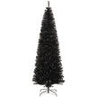 HOMCOM 8ft Pencil Christmas Tree, Unlit Artificial Christmas Tree Slim Douglas Fir Xmas Tree With Realistic Branches, Halloween Tree With 1168 Tips, Black