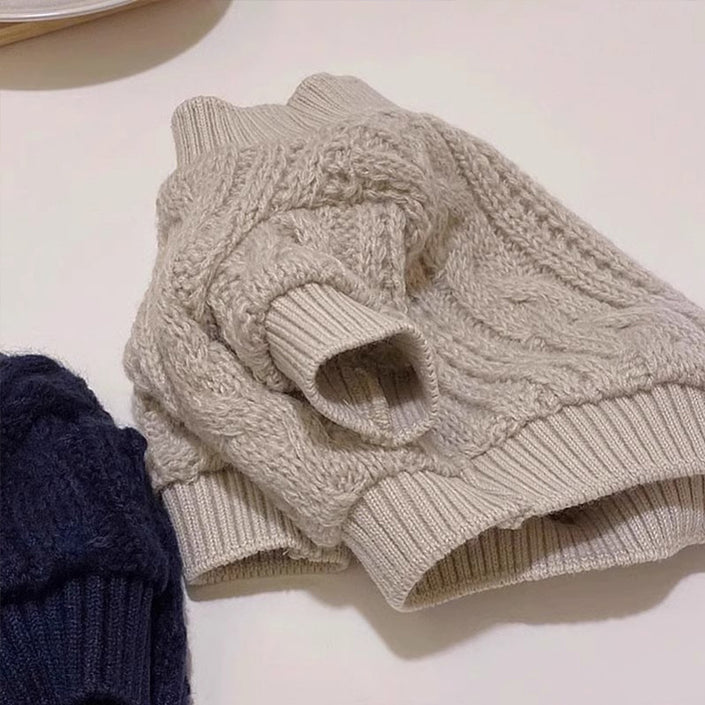 Casual Simple Solid Color Pet Sweater Warm Cat Anti-lint Clothes