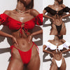 Pleated bikini new trade swimsuit with sleeves