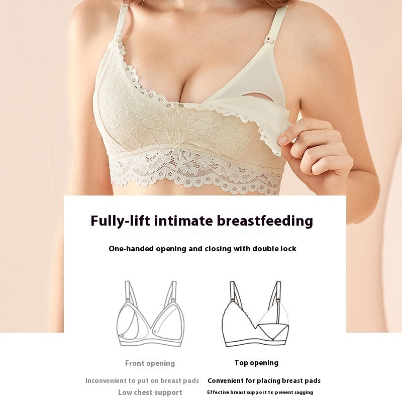 Lace Modal Breathable Sexy Wireless Nursing Underwear
