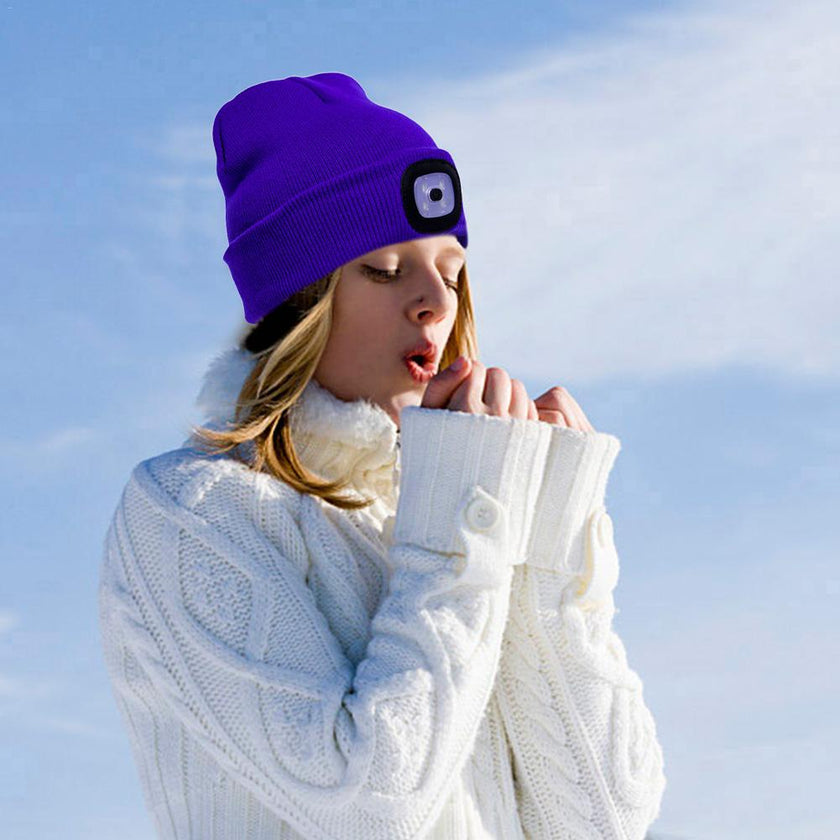 LED Knit Hat Button Cell Type Knitted Hat