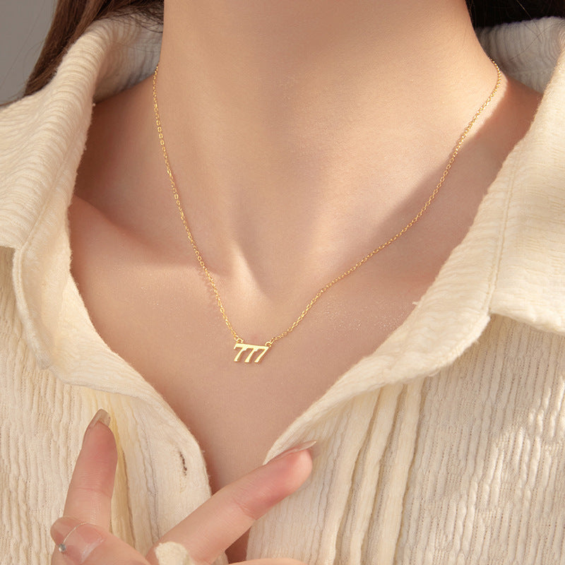 S925 Silver Lucky Digital Necklace For Women