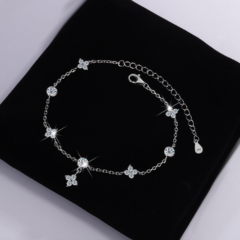 S925 Silver-plated Platinum Moissanite Bracelet