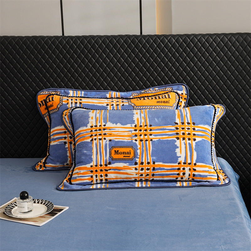 New Milk Fiber Printed Four-piece Bedding Set