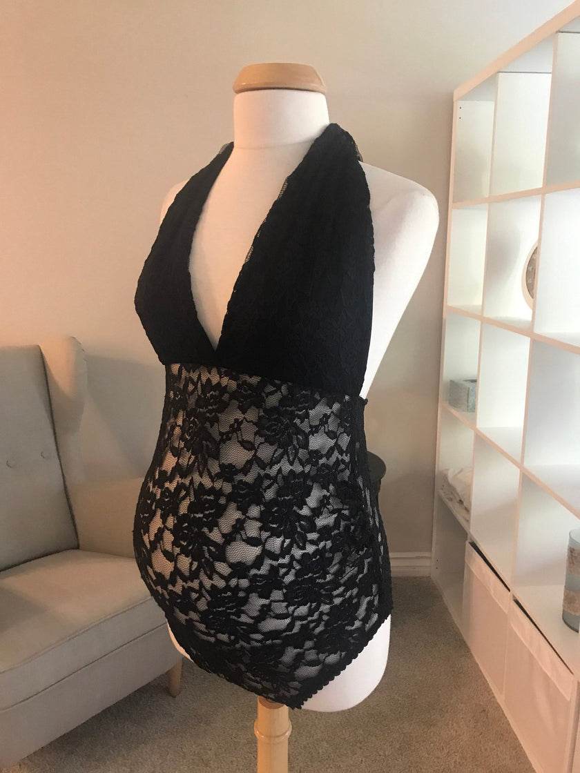 New Style Sexy Lingerie Sexy hanging neck lace backless maternity dress