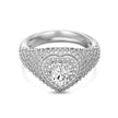 Wedding Style S925 Sterling Silver Ring Female Delicate Heart Full Zirconium Inlaid Holiday Ring