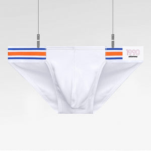 Men's Cotton Side Seam Label Low Waist Sports Hip Lifting Briefs Underwear Men