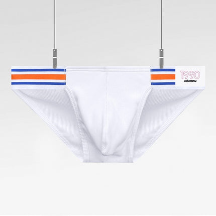 Men's Cotton Side Seam Label Low Waist Sports Hip Lifting Briefs Underwear Men