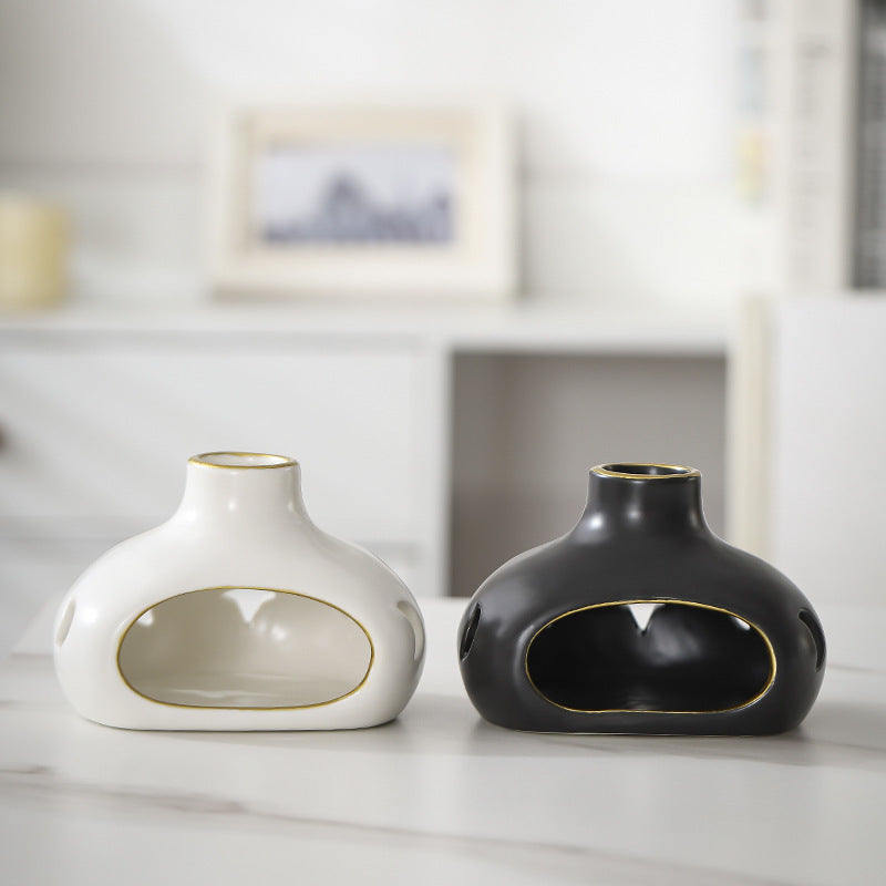 Incense Burner Ceramic Holy Wood Base Incense Holder Burner Top