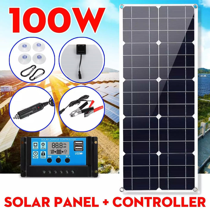 30W 100W 18V Semi-flexible Solar Panel Outdoor Solar Charging Panel USB Phone Charger