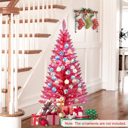 4 Ft Red Artificial Christmas Tree With 50 Lights And 112 Branch Tips Mini Holiday Party Xmas Tree