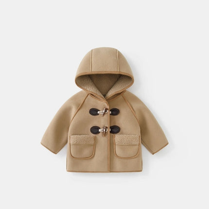 New Stylish Children's Clothes Baby Fleece-lined Warm Wool Coat