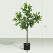 Potted Fake Plant, Lifelike Laurel Artificial Tree with 345 PEVA Leaves for Home Decor, Green