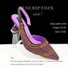 Fashion Simple Pointed Striped Hot Drilling Women Low-cut High Heels