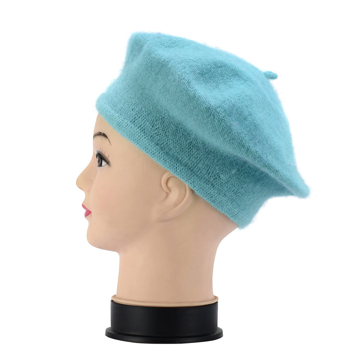 Beret women's autumn and winter warm solid color buds  hat tide