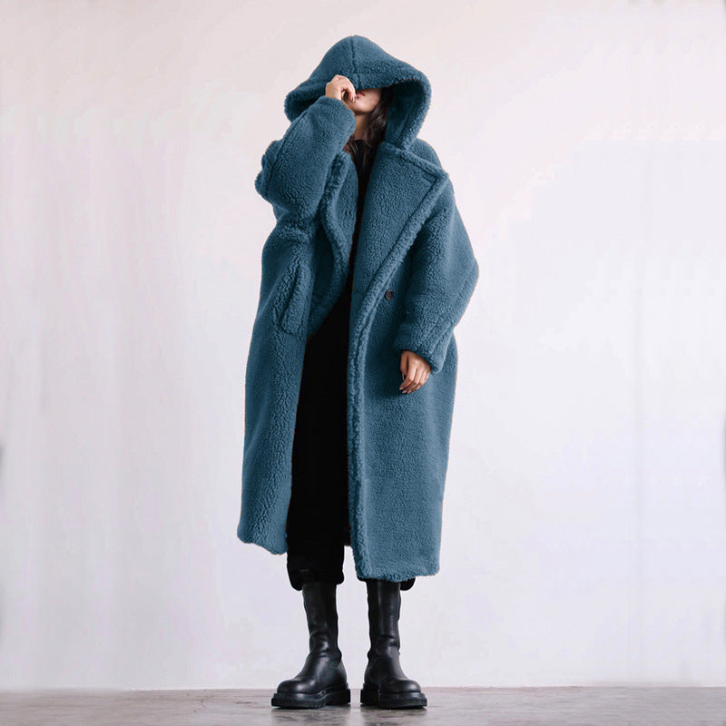 Wool warm Fur Coat Women's Coat Mid-length Coat
