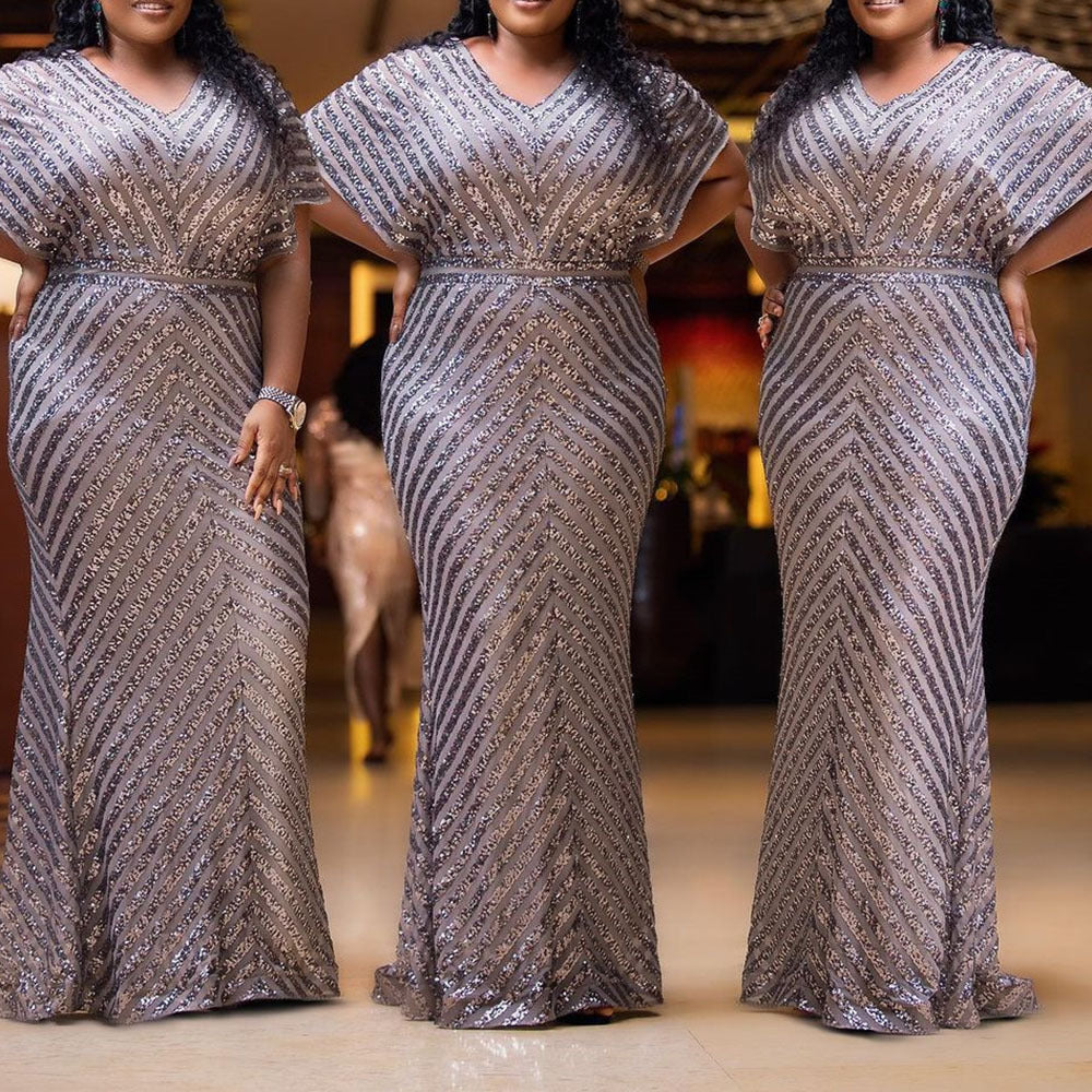 Hot Style Commuter Twill Sequin Dress
